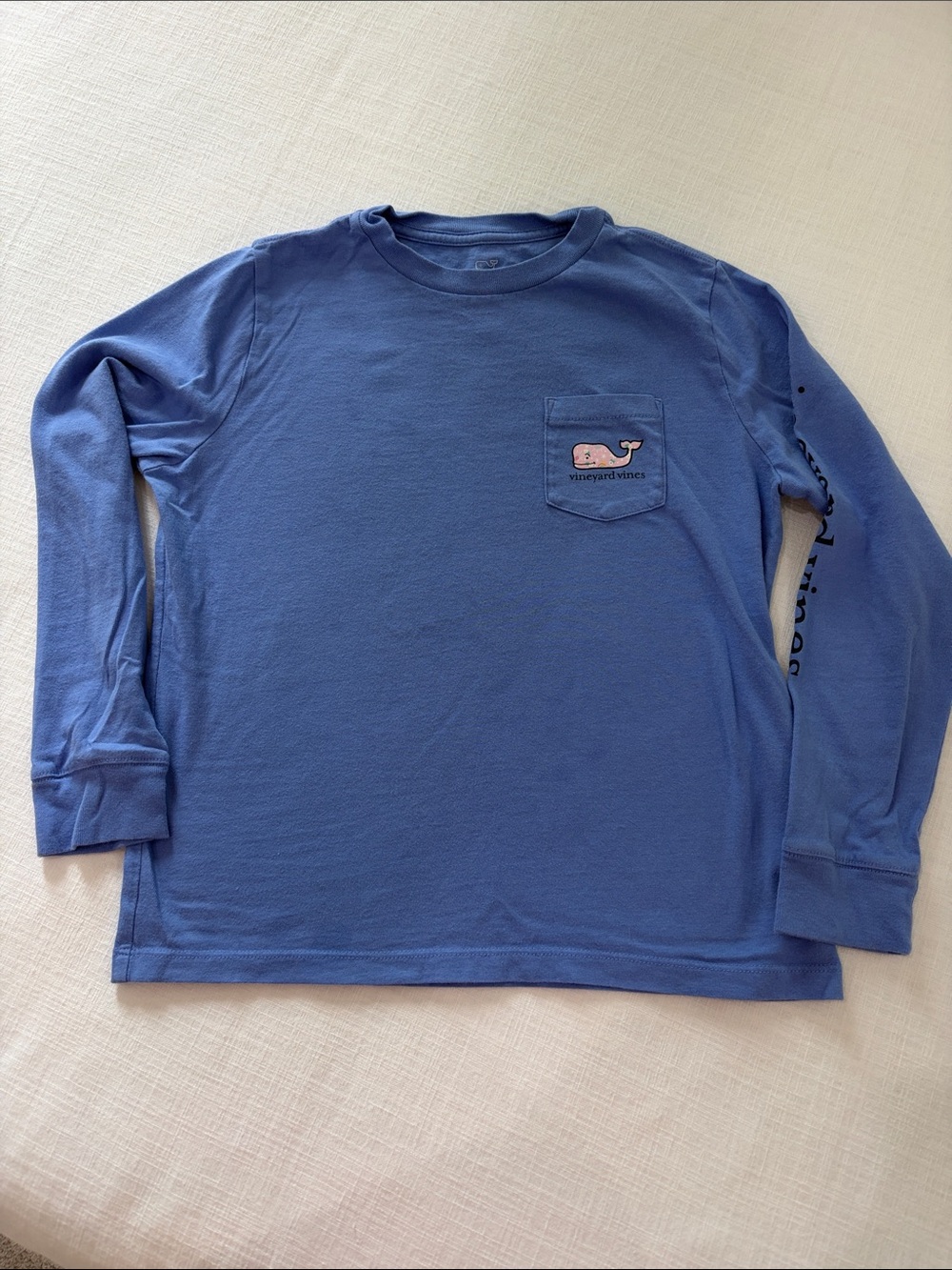 Vineyard Vines Kids Long-Sleeve Whale Pocket Tee - Blue